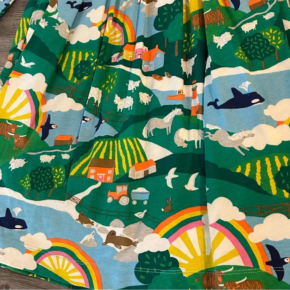 Mini Boden Rainbows and Whales Dress 6/7 - Picture 3 of 4